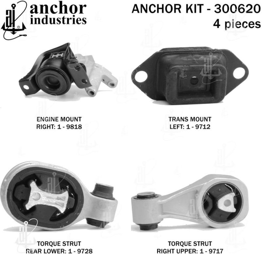 ANCHOR MOUNTS 300620 ENGINE MNT KIT