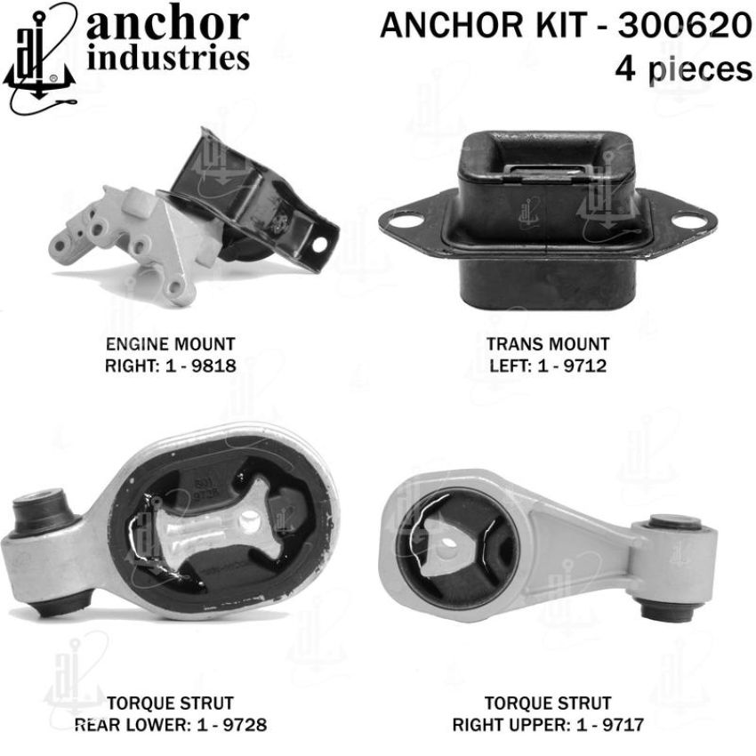 ANCHOR MOUNTS 300620 ENGINE MNT KIT