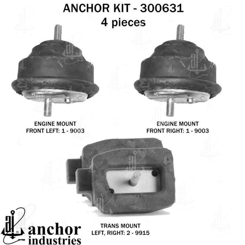 ANCHOR MOUNTS 300631 ENGINE MNT KIT