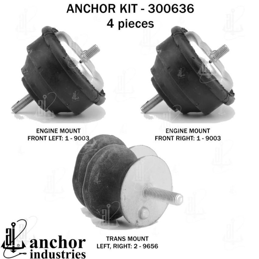 ANCHOR MOUNTS 300636 ENGINE MNT KIT