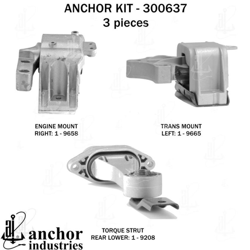 ANCHOR MOUNTS 300637 ENGINE MNT KIT