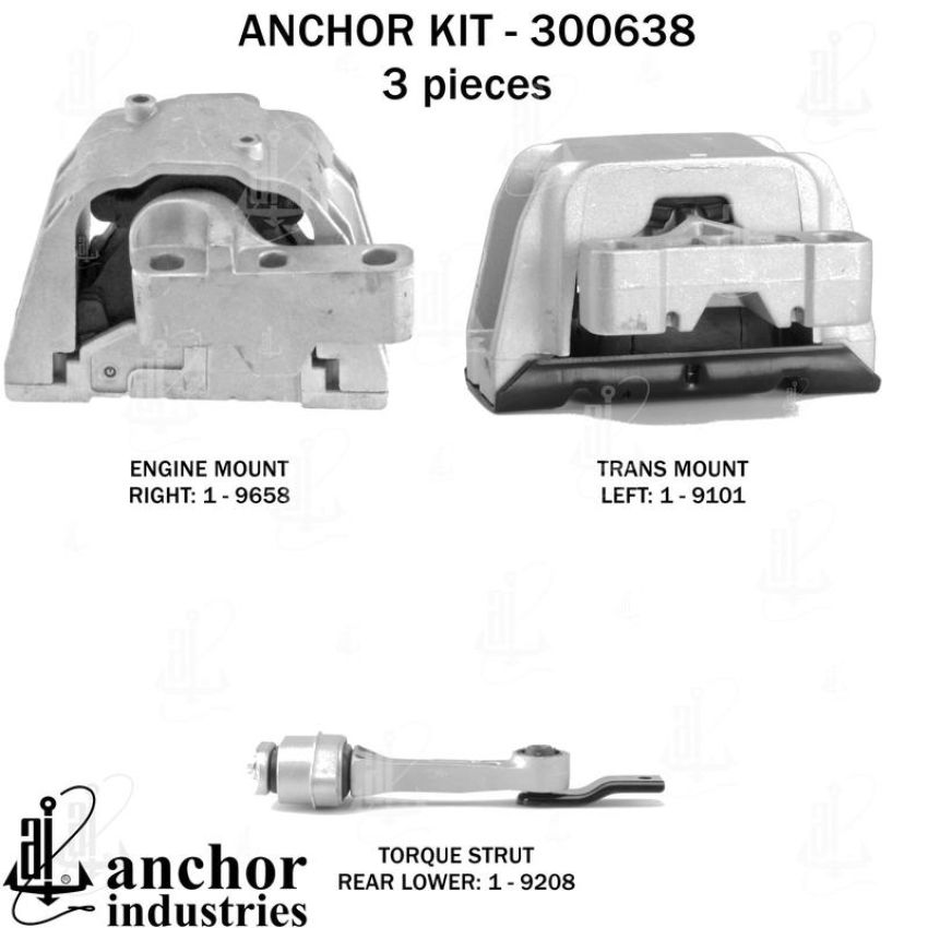 ANCHOR MOUNTS 300638 ENGINE MNT KIT