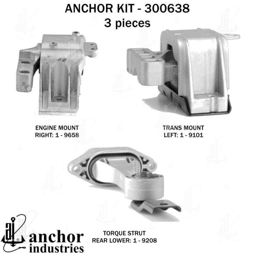 ANCHOR MOUNTS 300638 ENGINE MNT KIT