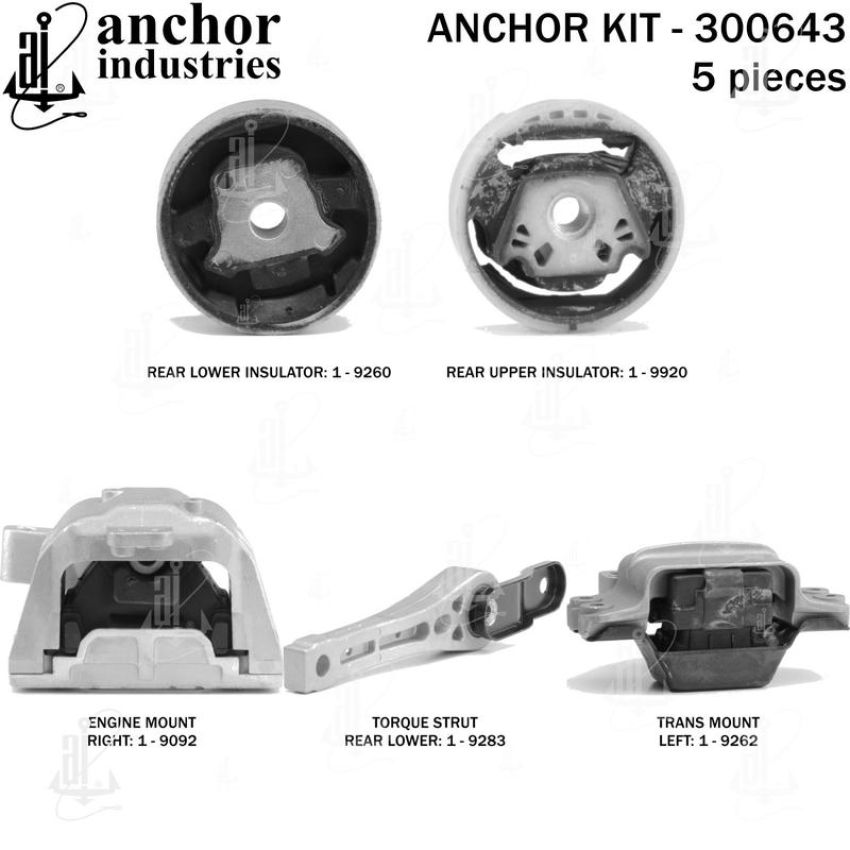 ANCHOR MOUNTS 300643 ENGINE MNT KIT