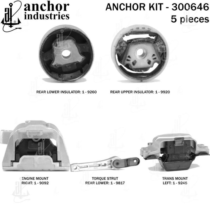 ANCHOR MOUNTS 300646 ENGINE MNT KIT