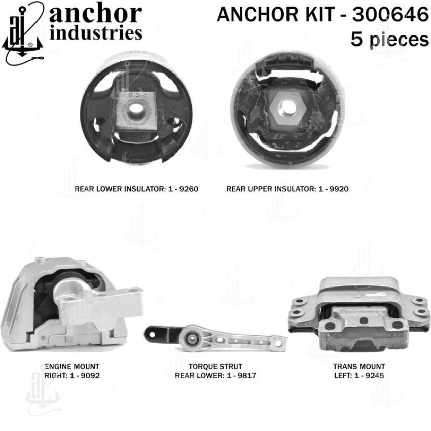 ANCHOR MOUNTS 300646 ENGINE MNT KIT