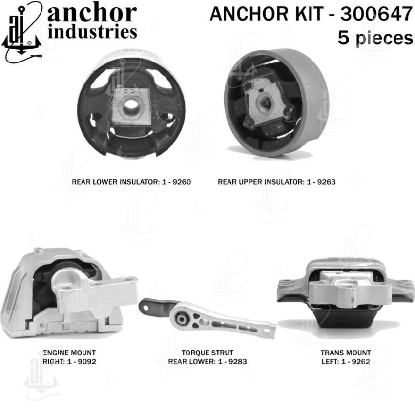 ANCHOR MOUNTS 300647 ENGINE MNT KIT
