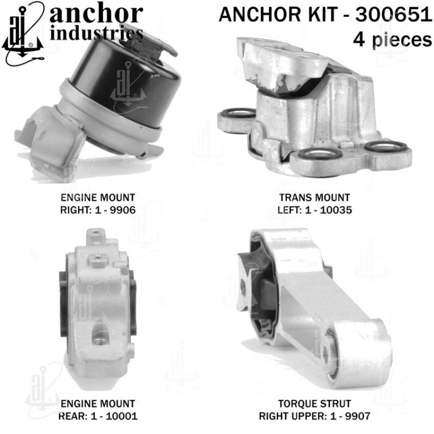 ANCHOR MOUNTS 300651 ENGINE MNT KIT
