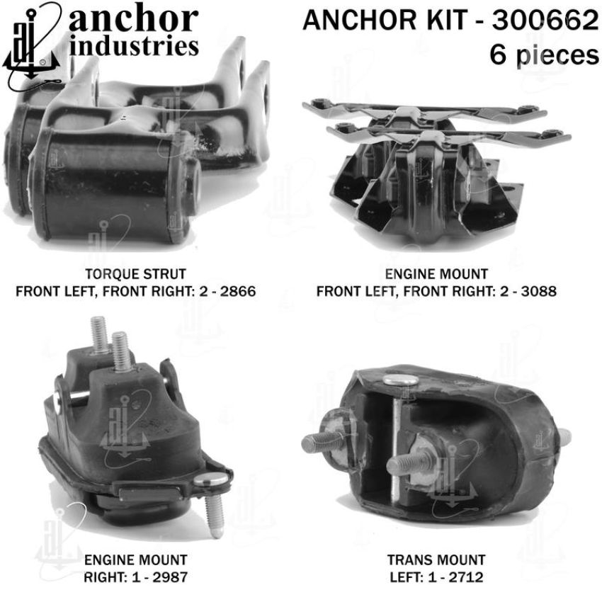 ANCHOR MOUNTS 300662 ENGINE MNT KIT