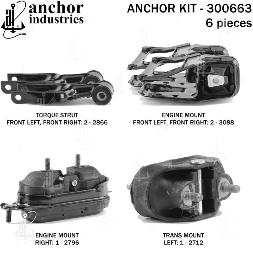 ANCHOR MOUNTS 300663 ENGINE MNT KIT