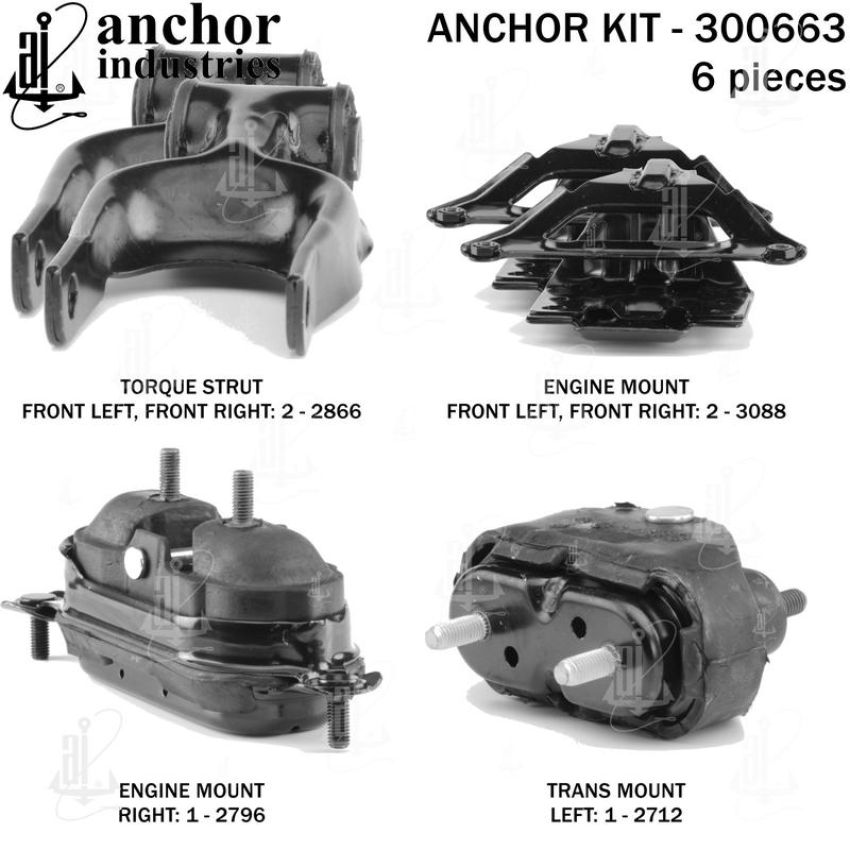 ANCHOR MOUNTS 300663 ENGINE MNT KIT