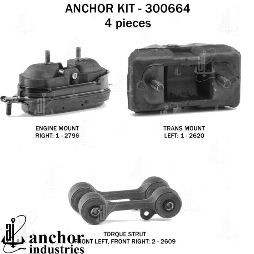 ANCHOR MOUNTS 300664 ENGINE MNT KIT
