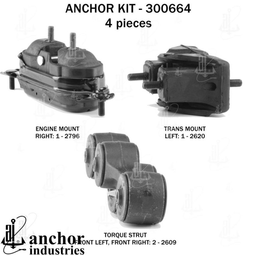ANCHOR MOUNTS 300664 ENGINE MNT KIT