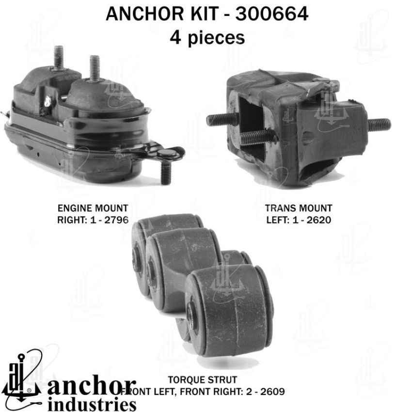 ANCHOR MOUNTS 300664 ENGINE MNT KIT