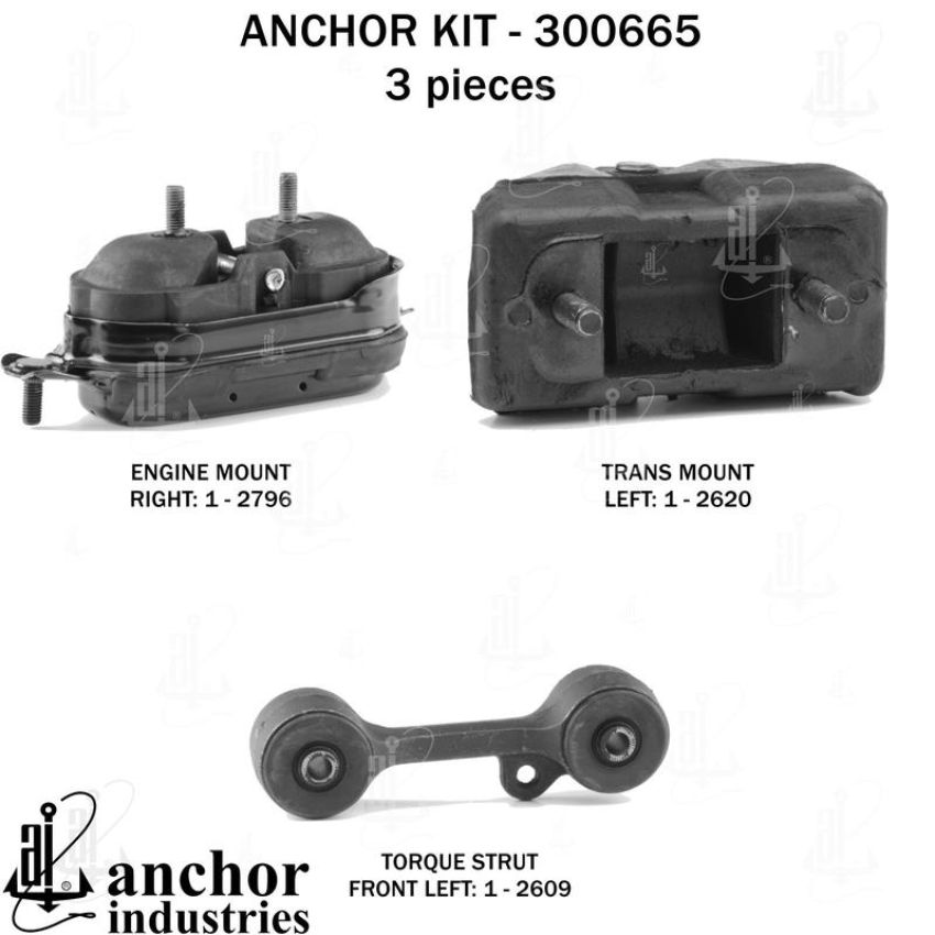 ANCHOR MOUNTS 300665 ENGINE MNT KIT