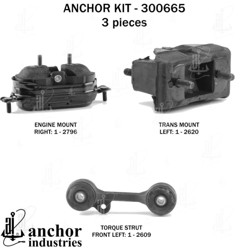 ANCHOR MOUNTS 300665 ENGINE MNT KIT