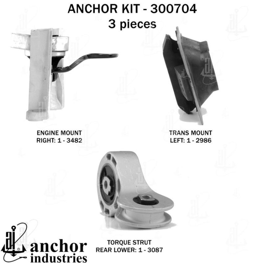 ANCHOR MOUNTS 300704 ENGINE MNT KIT