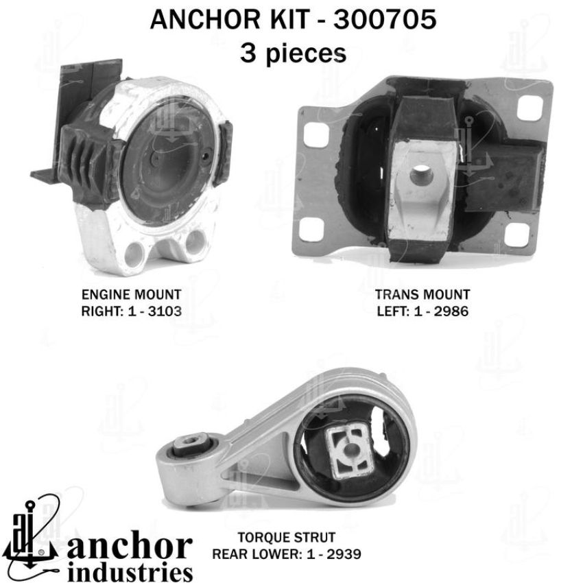 ANCHOR MOUNTS 300705 ENGINE MNT KIT