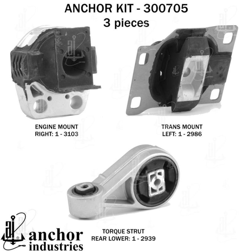 ANCHOR MOUNTS 300705 ENGINE MNT KIT