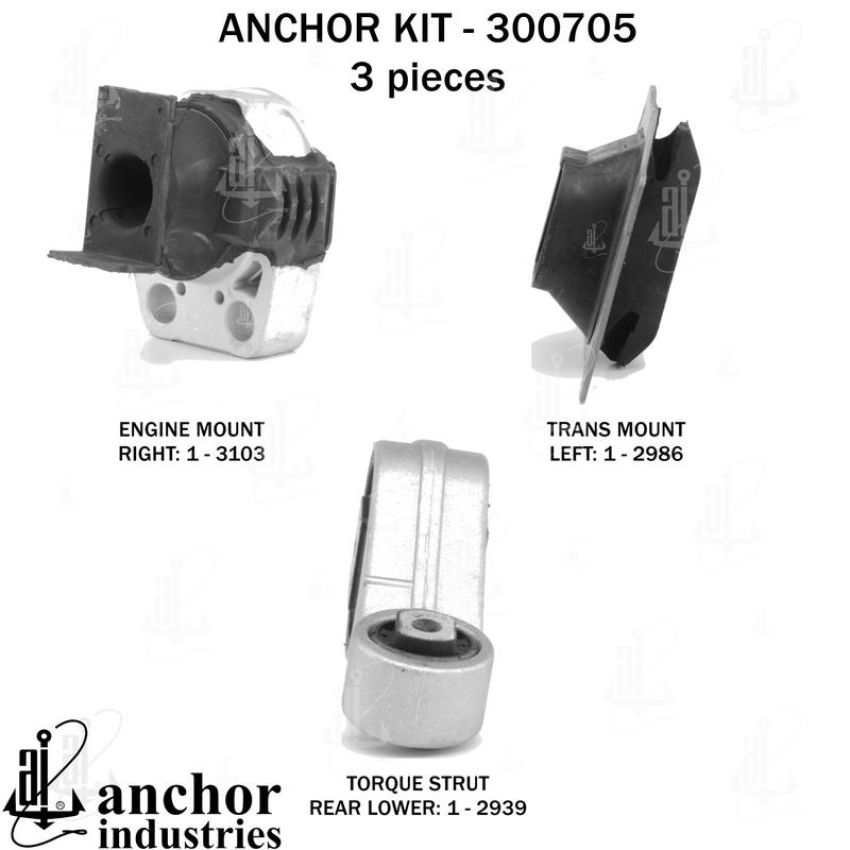 ANCHOR MOUNTS 300705 ENGINE MNT KIT