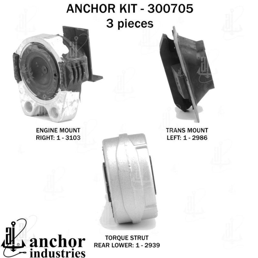 ANCHOR MOUNTS 300705 ENGINE MNT KIT