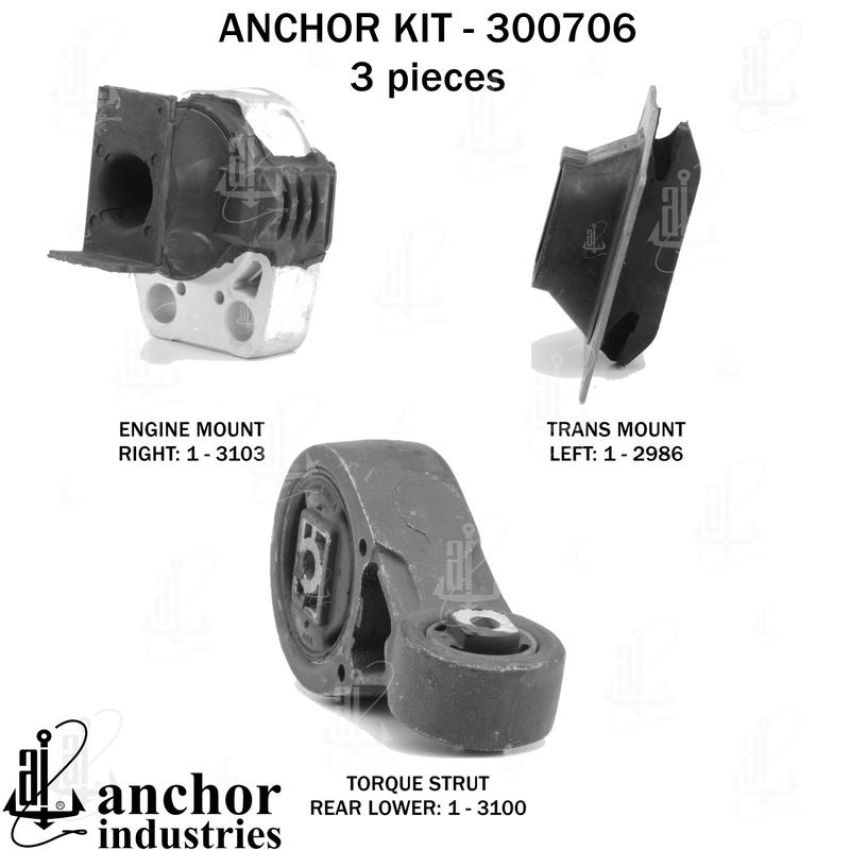 ANCHOR MOUNTS 300706 ENGINE MNT KIT