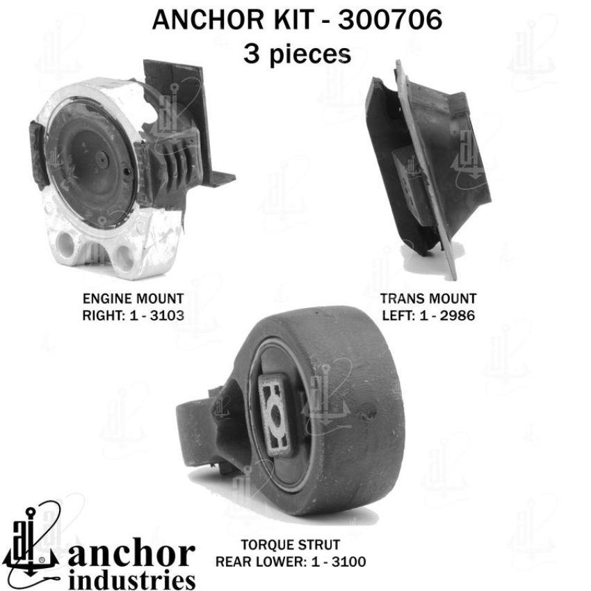 ANCHOR MOUNTS 300706 ENGINE MNT KIT
