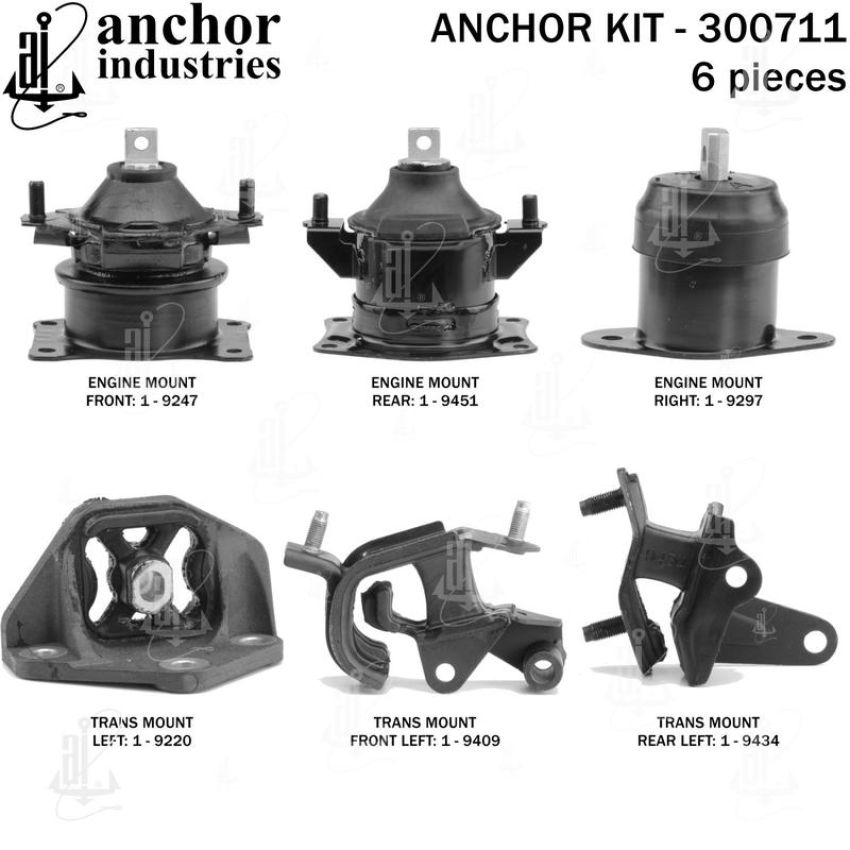 ANCHOR MOUNTS 300711 ENGINE MNT KIT