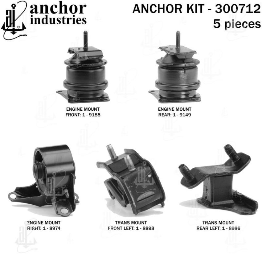 ANCHOR MOUNTS 300712 ENGINE MNT KIT