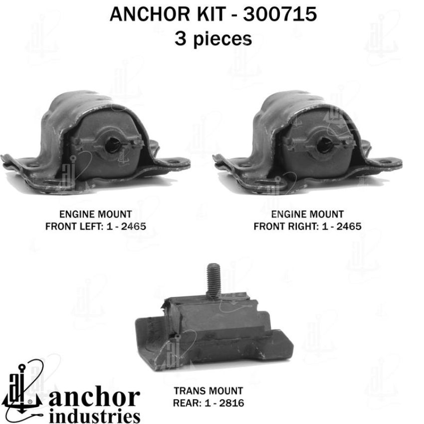 ANCHOR MOUNTS 300715 ENGINE MNT KIT