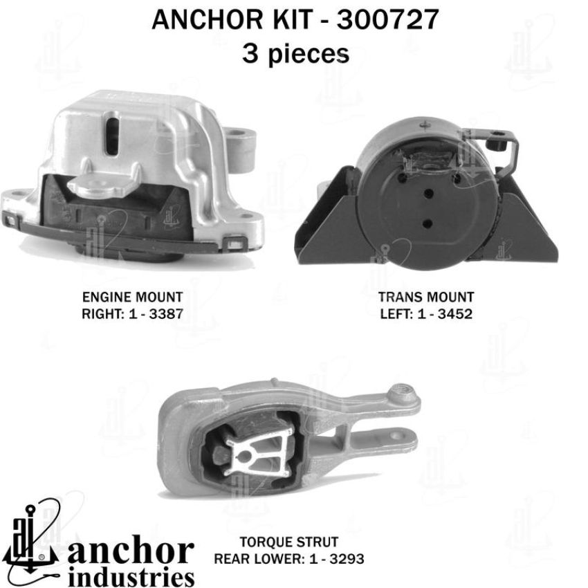 ANCHOR MOUNTS 300727 ENGINE MNT KIT