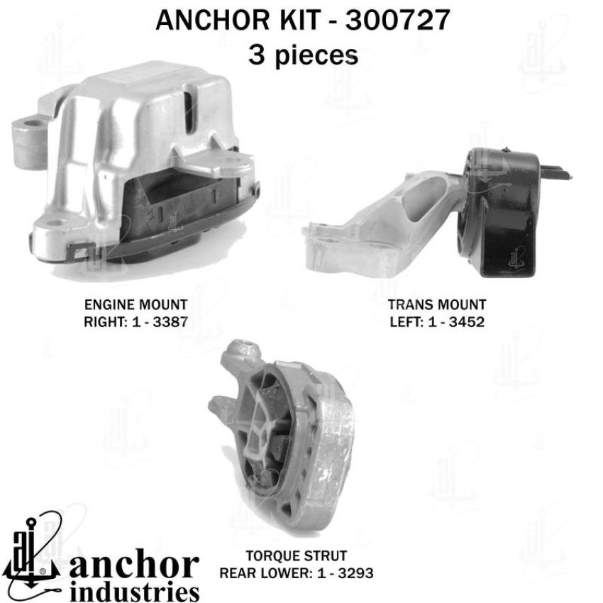 ANCHOR MOUNTS 300727 ENGINE MNT KIT