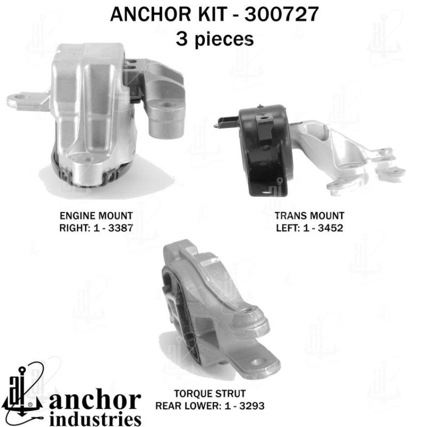 ANCHOR MOUNTS 300727 ENGINE MNT KIT