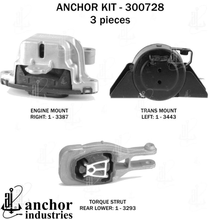ANCHOR MOUNTS 300728 ENGINE MNT KIT