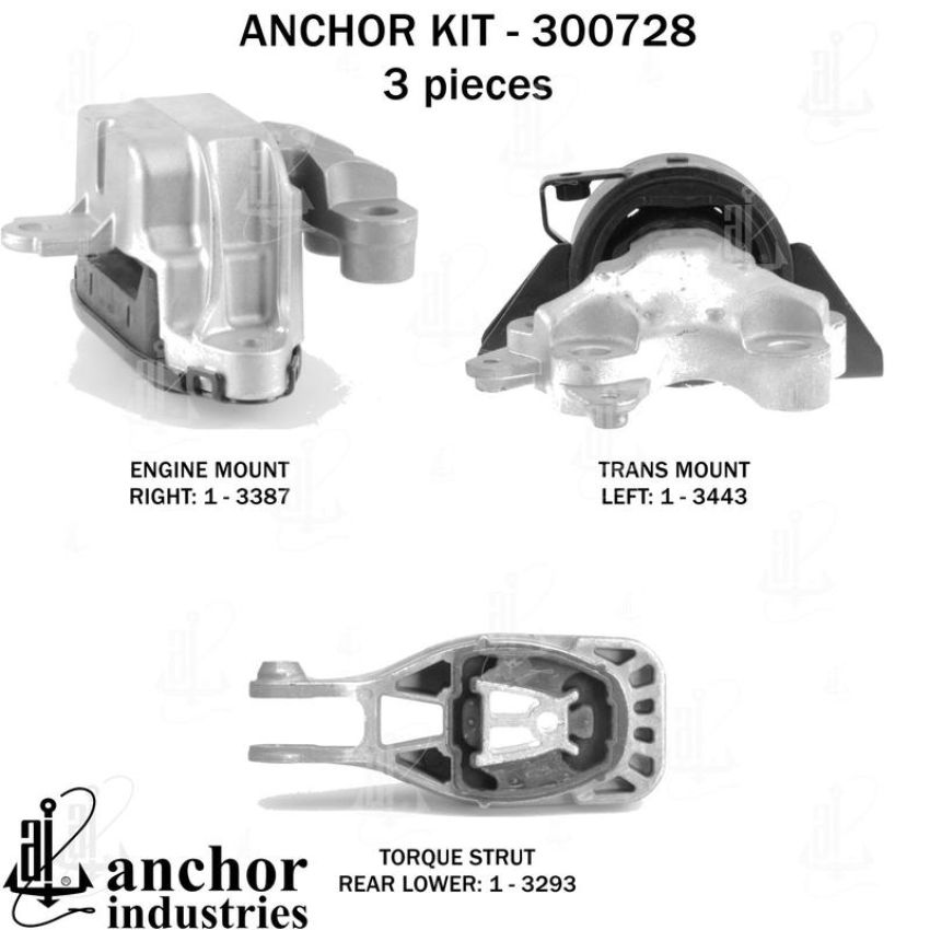 ANCHOR MOUNTS 300728 ENGINE MNT KIT