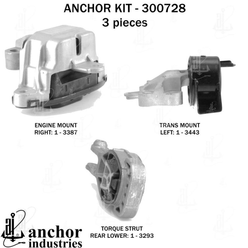 ANCHOR MOUNTS 300728 ENGINE MNT KIT
