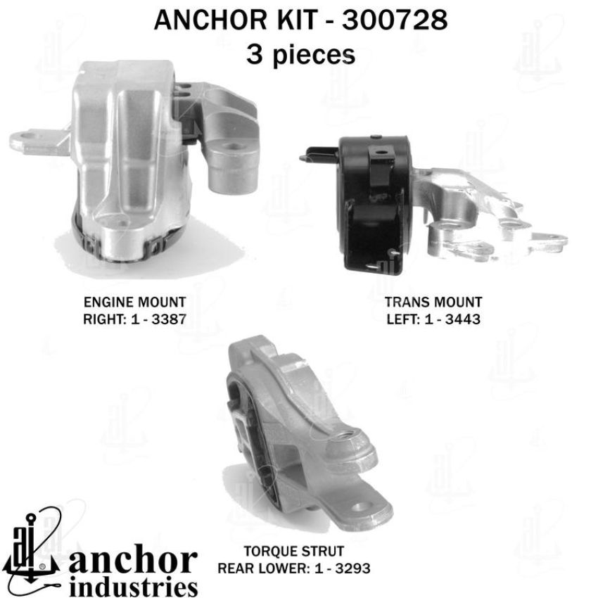 ANCHOR MOUNTS 300728 ENGINE MNT KIT