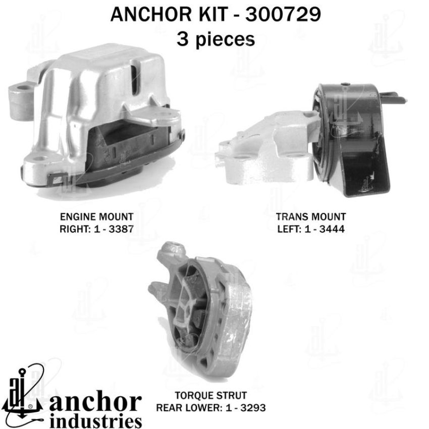 ANCHOR MOUNTS 300729 ENGINE MNT KIT