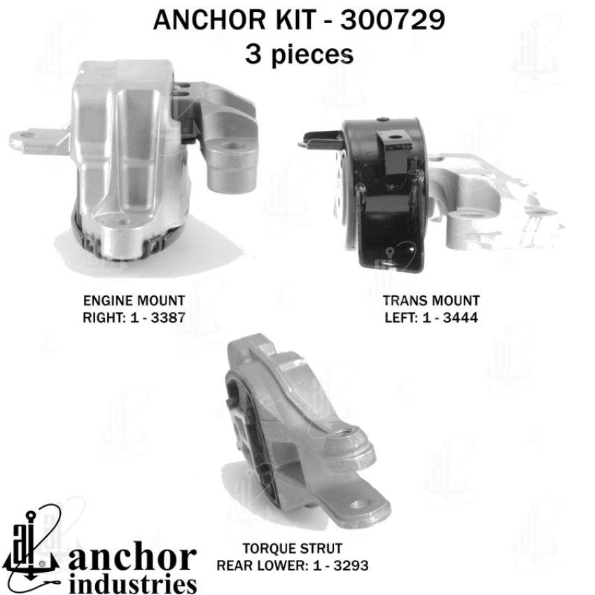 ANCHOR MOUNTS 300729 ENGINE MNT KIT