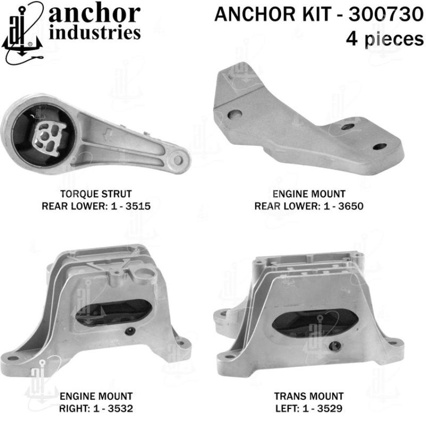 ANCHOR MOUNTS 300730 ENGINE MNT KIT