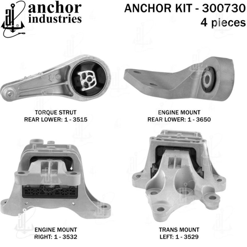 ANCHOR MOUNTS 300730 ENGINE MNT KIT
