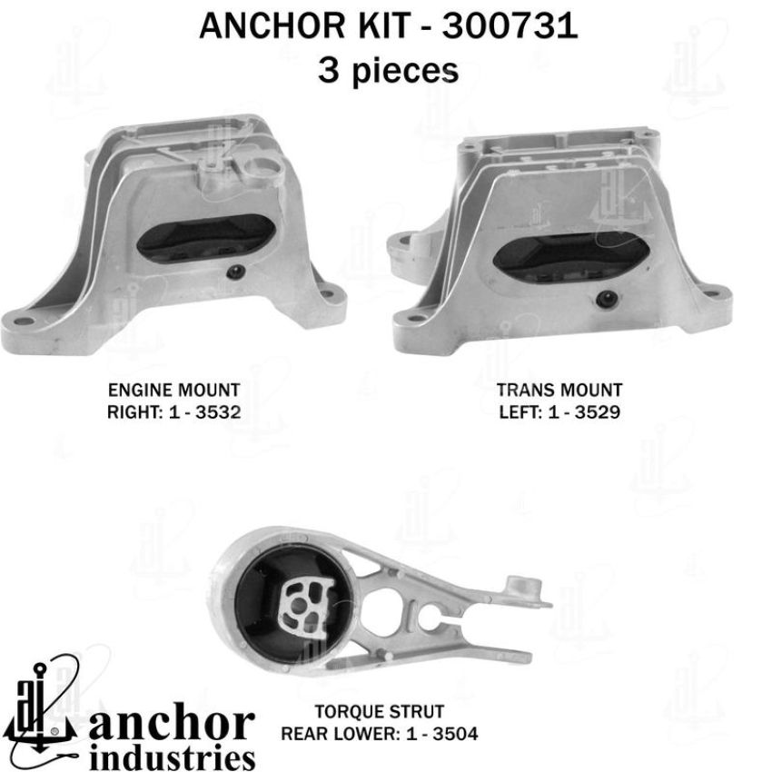 ANCHOR MOUNTS 300731 ENGINE MNT KIT