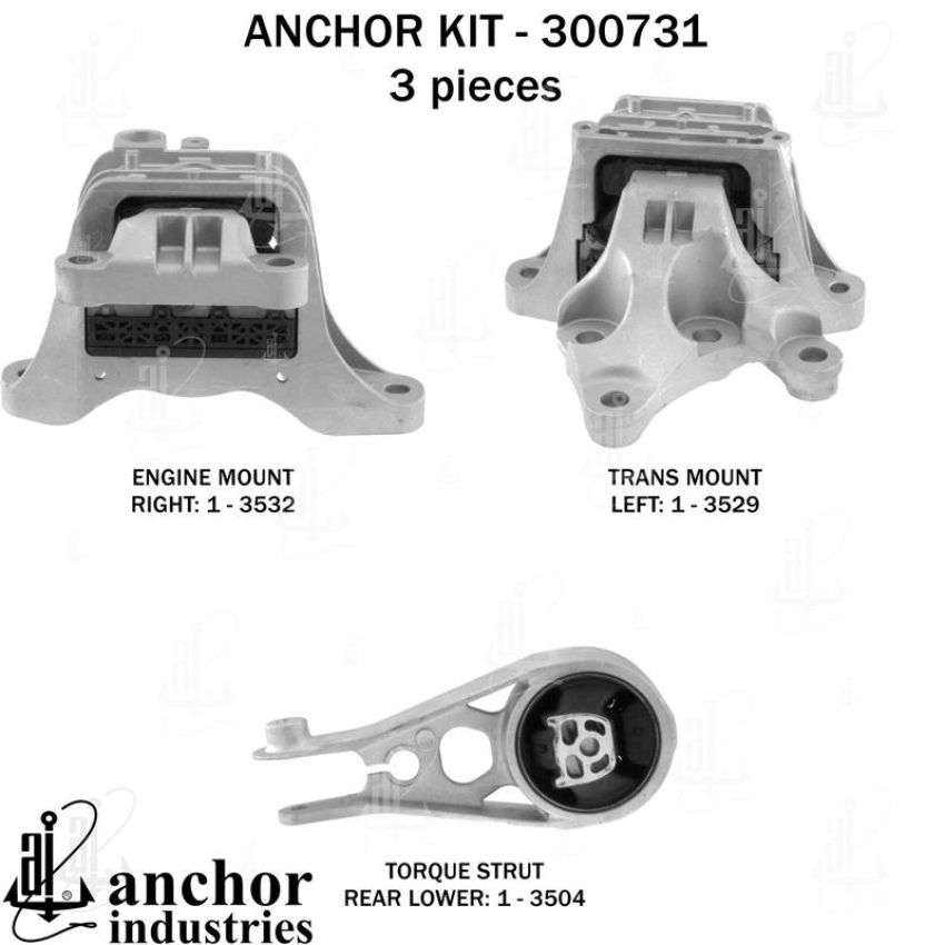 ANCHOR MOUNTS 300731 ENGINE MNT KIT