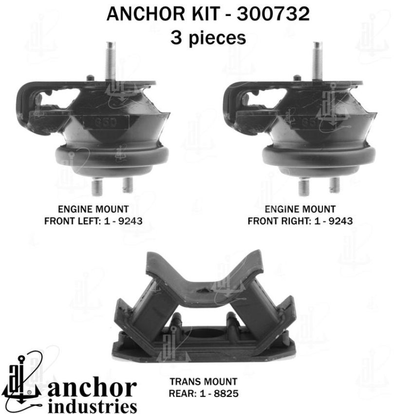 ANCHOR MOUNTS 300732 ENGINE MNT KIT