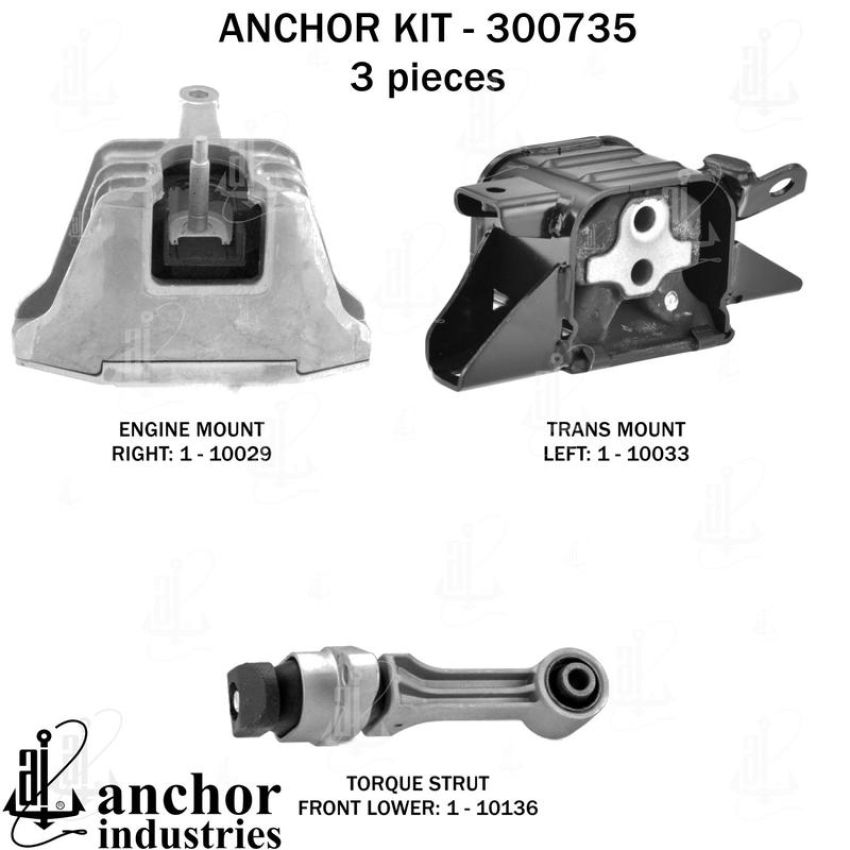 ANCHOR MOUNTS 300735 ENGINE MNT KIT