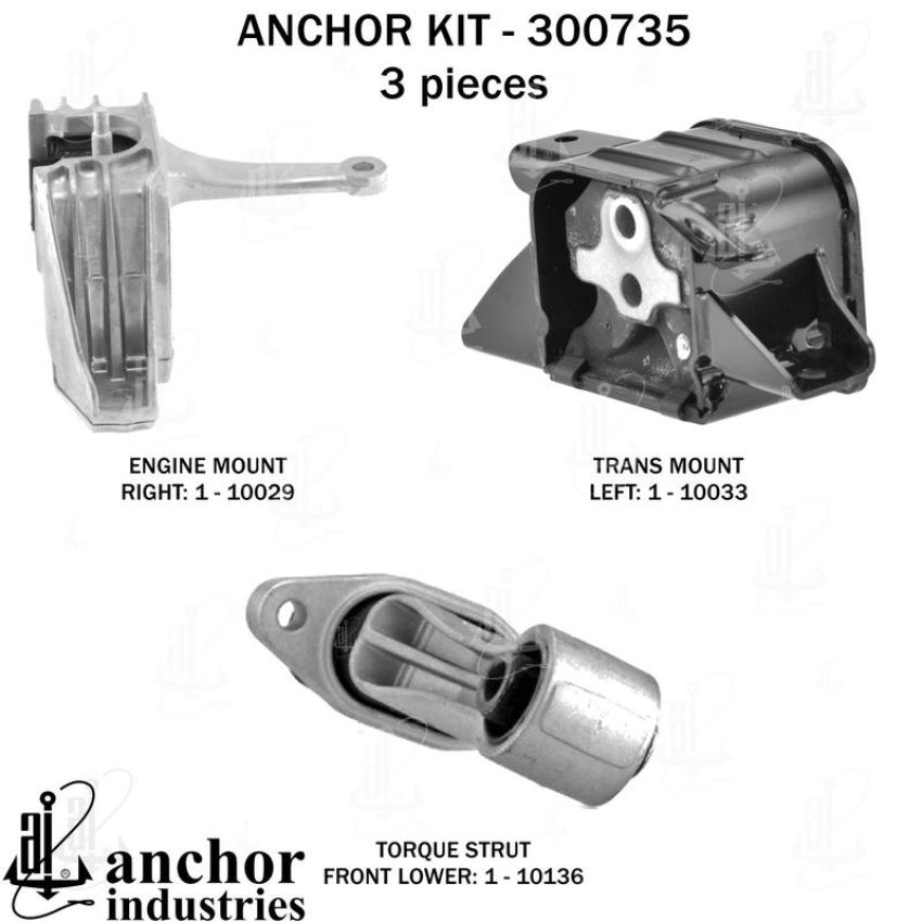 ANCHOR MOUNTS 300735 ENGINE MNT KIT