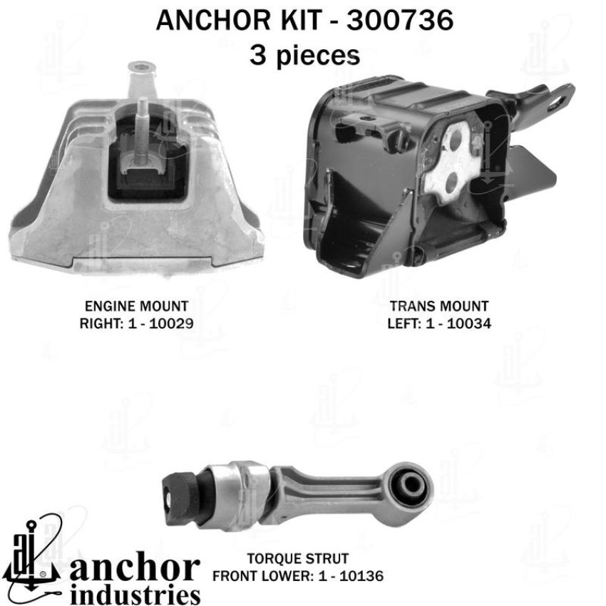 ANCHOR MOUNTS 300736 ENGINE MNT KIT