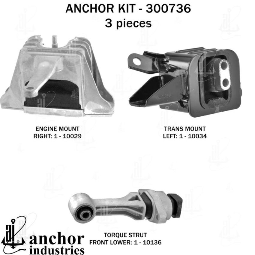 ANCHOR MOUNTS 300736 ENGINE MNT KIT