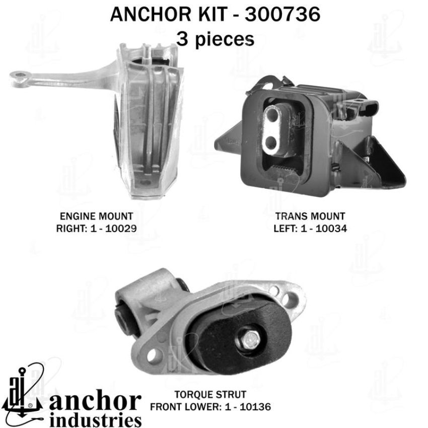 ANCHOR MOUNTS 300736 ENGINE MNT KIT