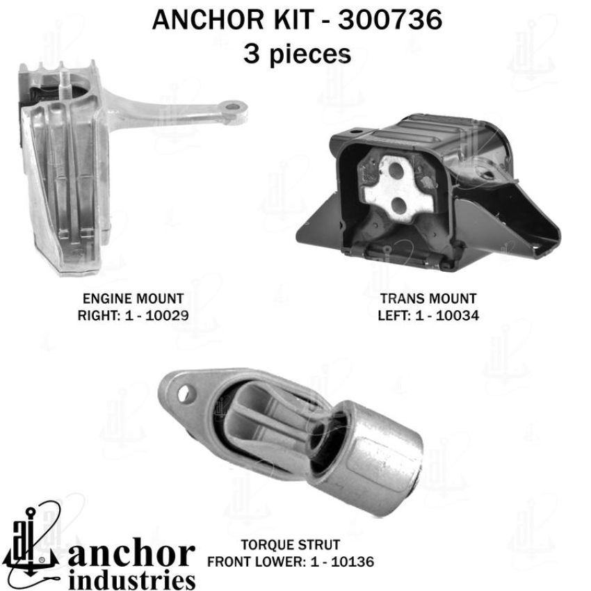 ANCHOR MOUNTS 300736 ENGINE MNT KIT